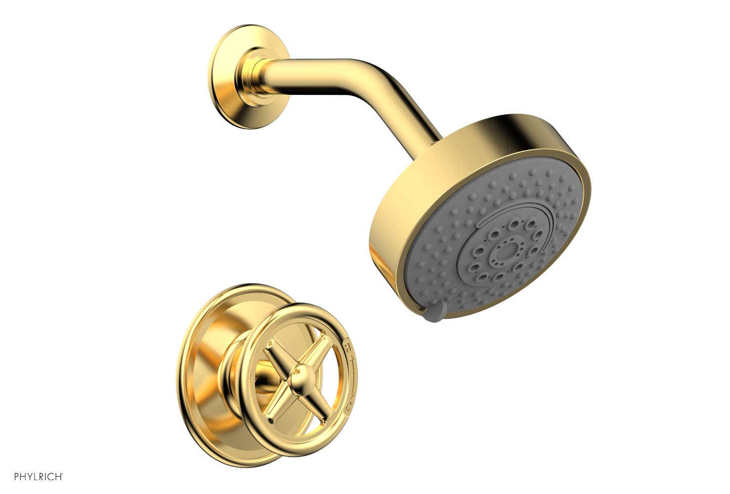 WORKS Pressure Balance Shower Set   Cross Handle by Phylrich - Satin Chrome