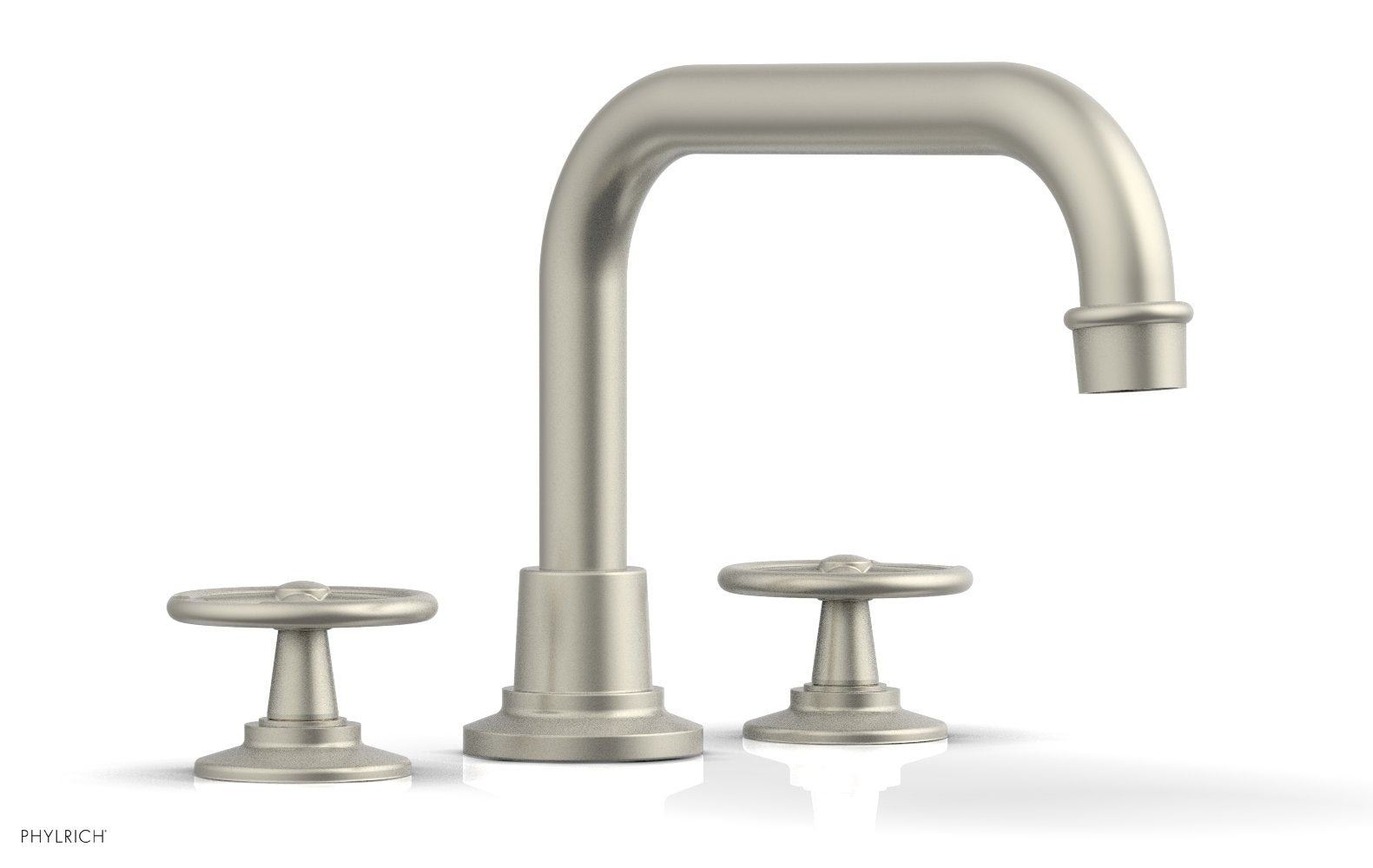 WORKS Deck Tub Set   Cross Handles by Phylrich - Polished Brass Uncoated