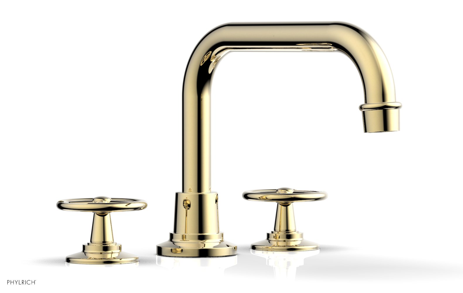 WORKS Deck Tub Set   Cross Handles by Phylrich - Old English Brass