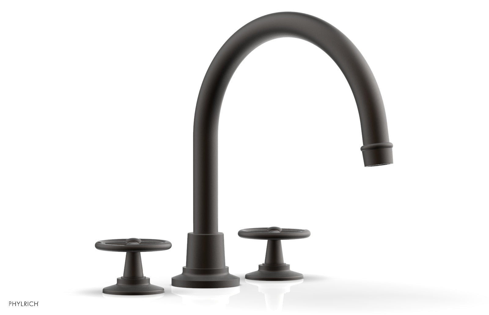 WORKS Deck Tub Set   High Spout Cross Handles by Phylrich - Oil Rubbed Bronze