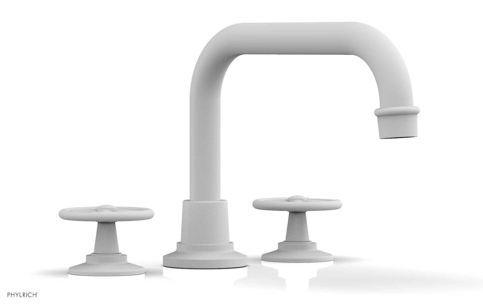 WORKS Deck Tub Set   Cross Handles by Phylrich - Satin White