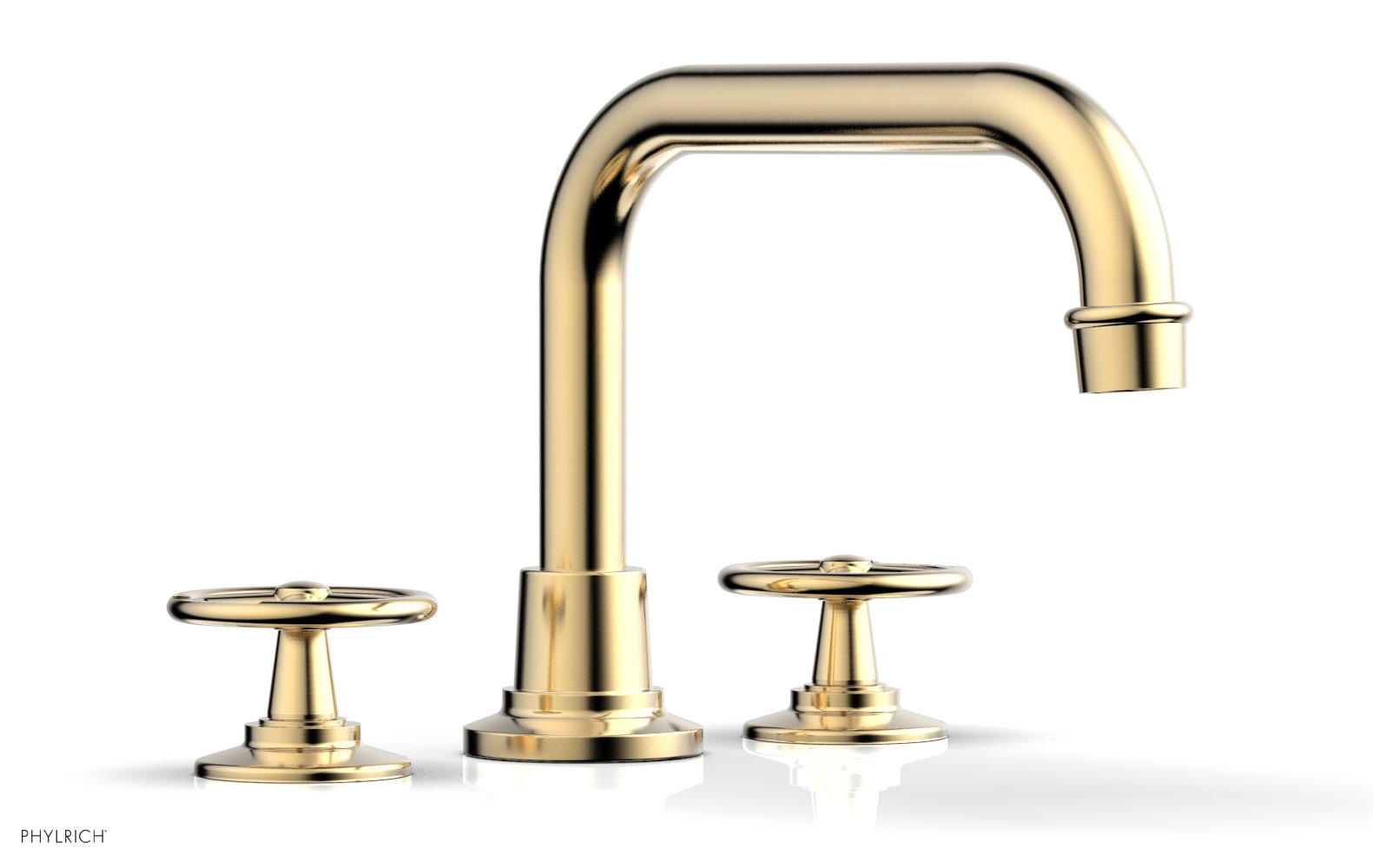 WORKS Deck Tub Set   Cross Handles by Phylrich - Matte Black