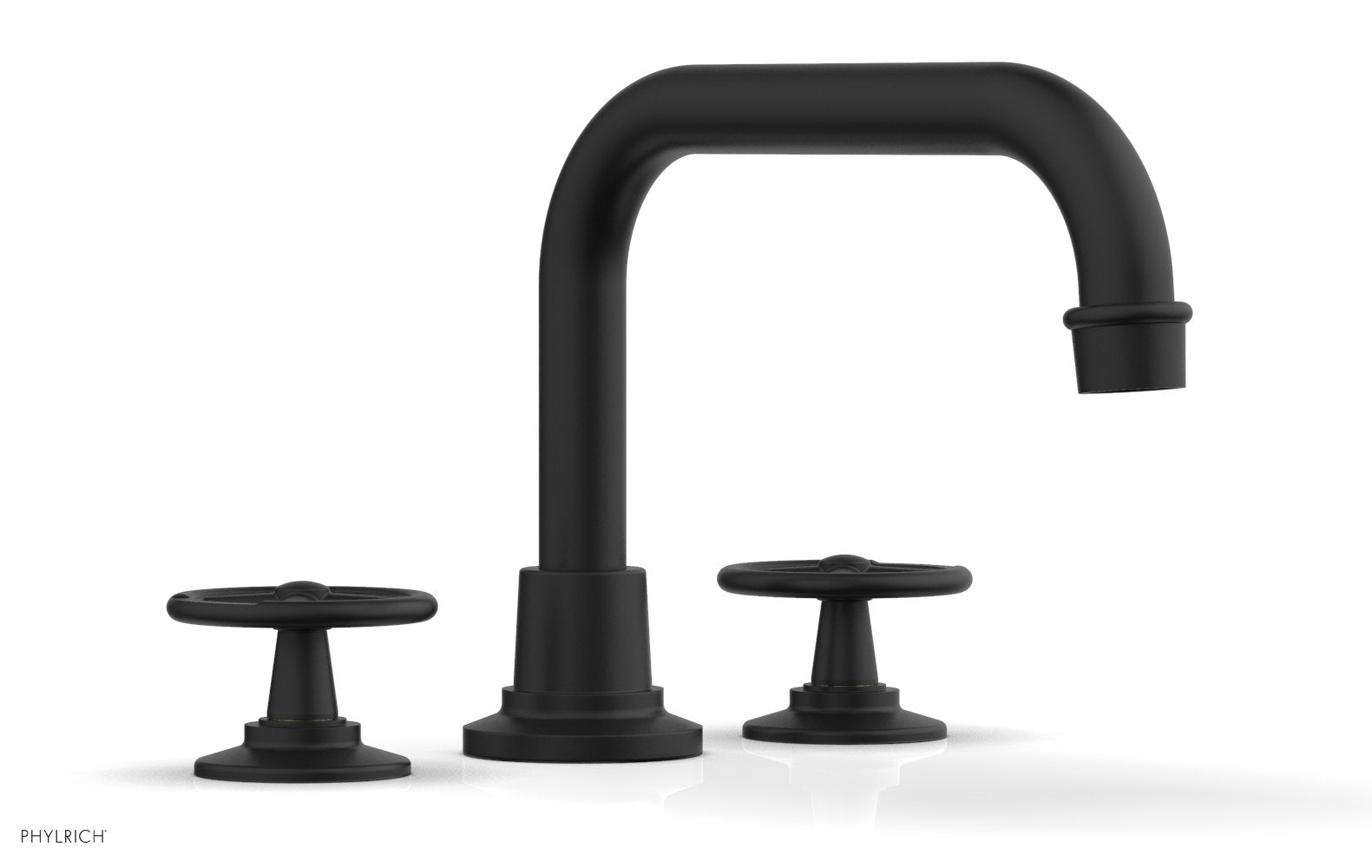 WORKS Deck Tub Set   Cross Handles by Phylrich - Satin Nickel