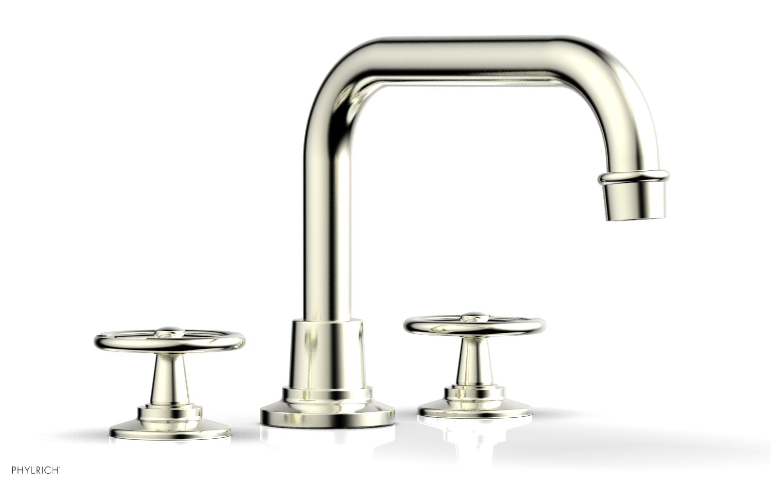 WORKS Deck Tub Set   Cross Handles by Phylrich - Polished Brass