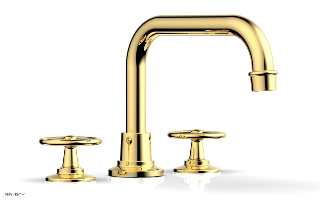 WORKS Deck Tub Set   Cross Handles by Phylrich - Satin Gold