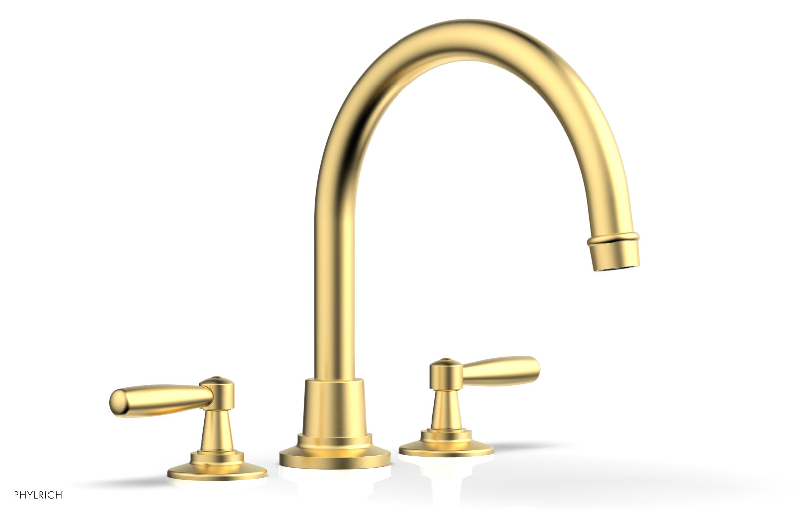WORKS Deck Tub Set   High Spout Lever Handles by Phylrich - Burnished Gold