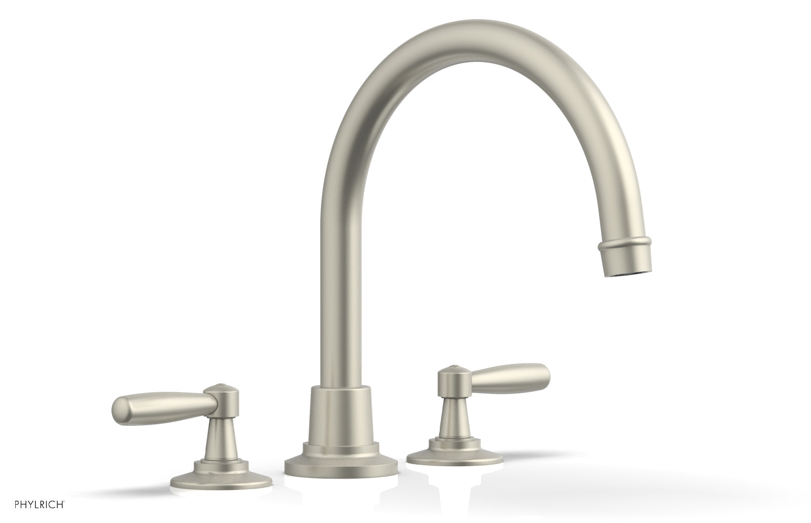 WORKS Deck Tub Set   High Spout Lever Handles by Phylrich - Burnished Nickel