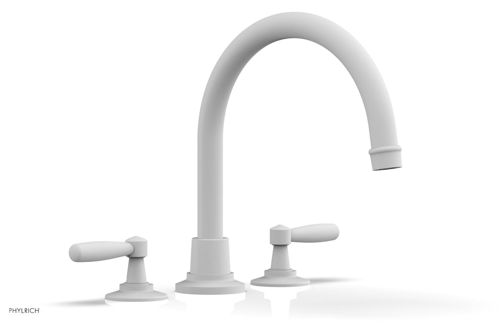 WORKS Deck Tub Set   High Spout Lever Handles by Phylrich - Satin White