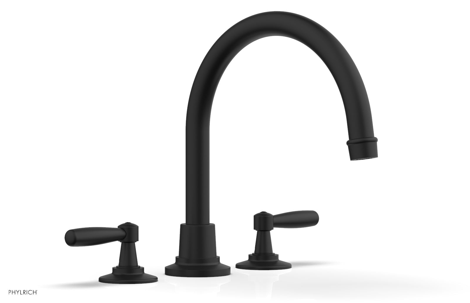 WORKS Deck Tub Set   High Spout Lever Handles by Phylrich - Matte Black