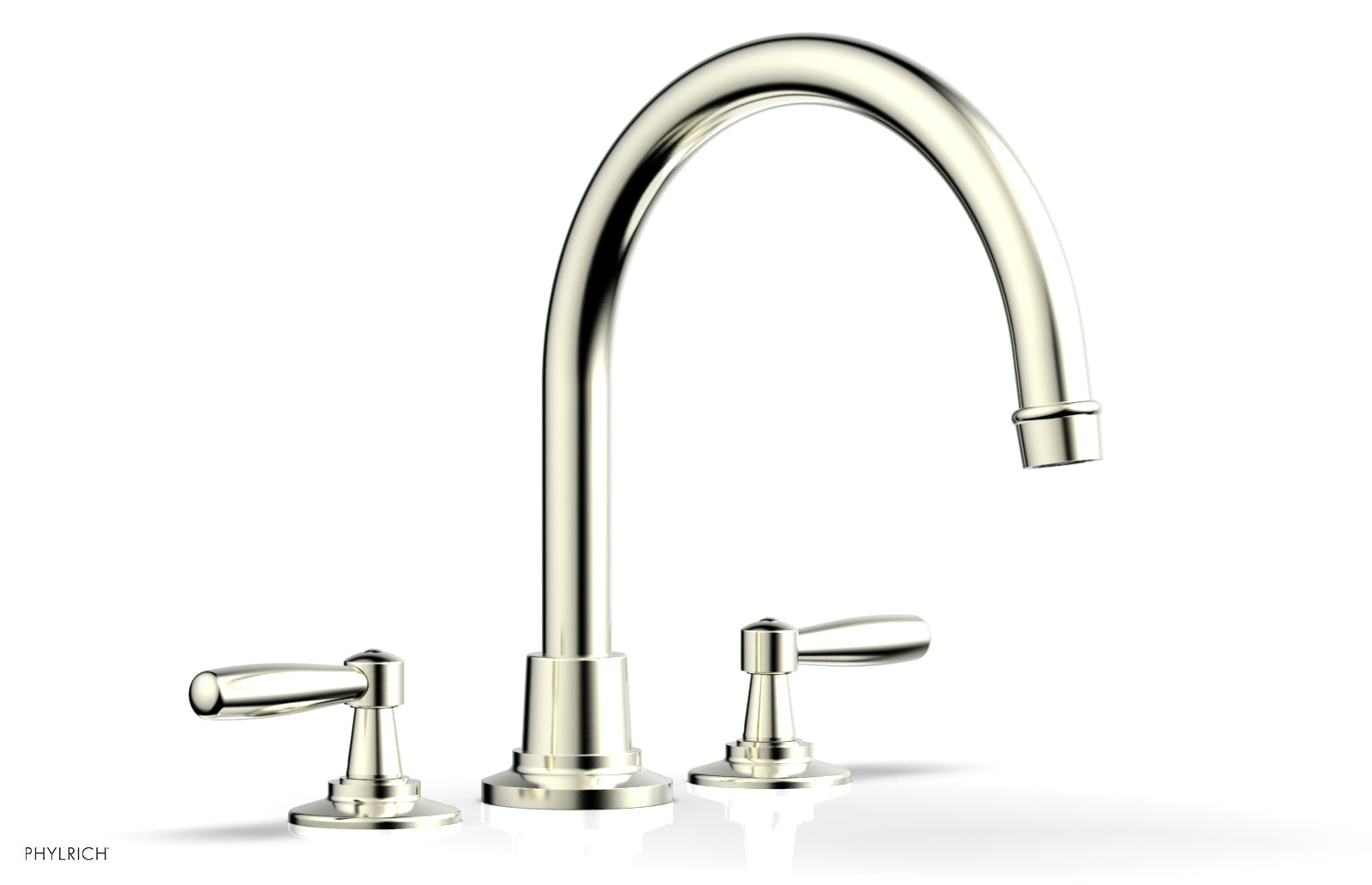 WORKS Deck Tub Set   High Spout Lever Handles by Phylrich - Satin Nickel