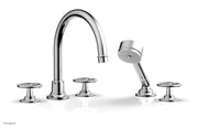 WORKS Deck Tub Set with Hand Shower   High Spout Cross Handles by Phylrich - Polished Chrome