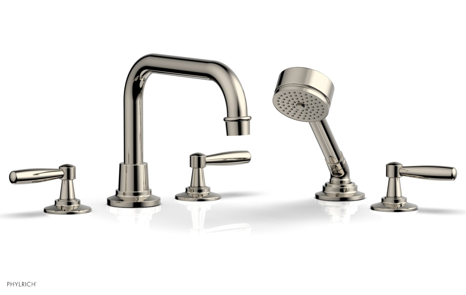 WORKS Deck Tub Set with Hand Shower   Lever Handles by Phylrich - Matte Black