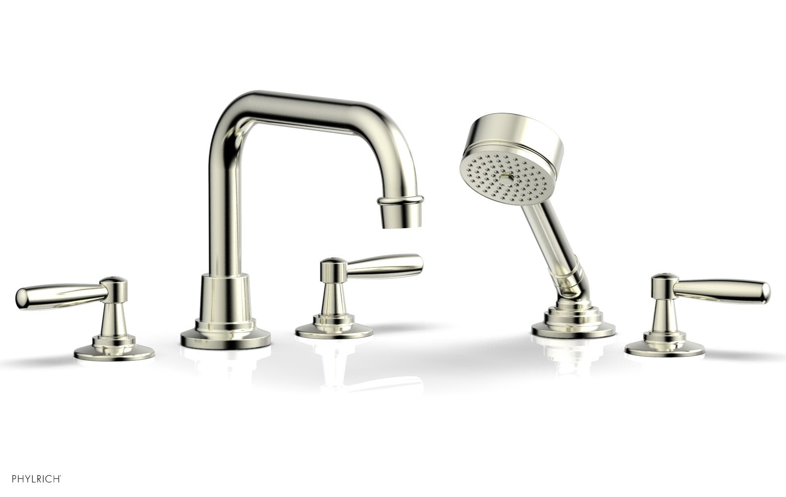 WORKS Deck Tub Set with Hand Shower   Lever Handles by Phylrich - Polished Brass