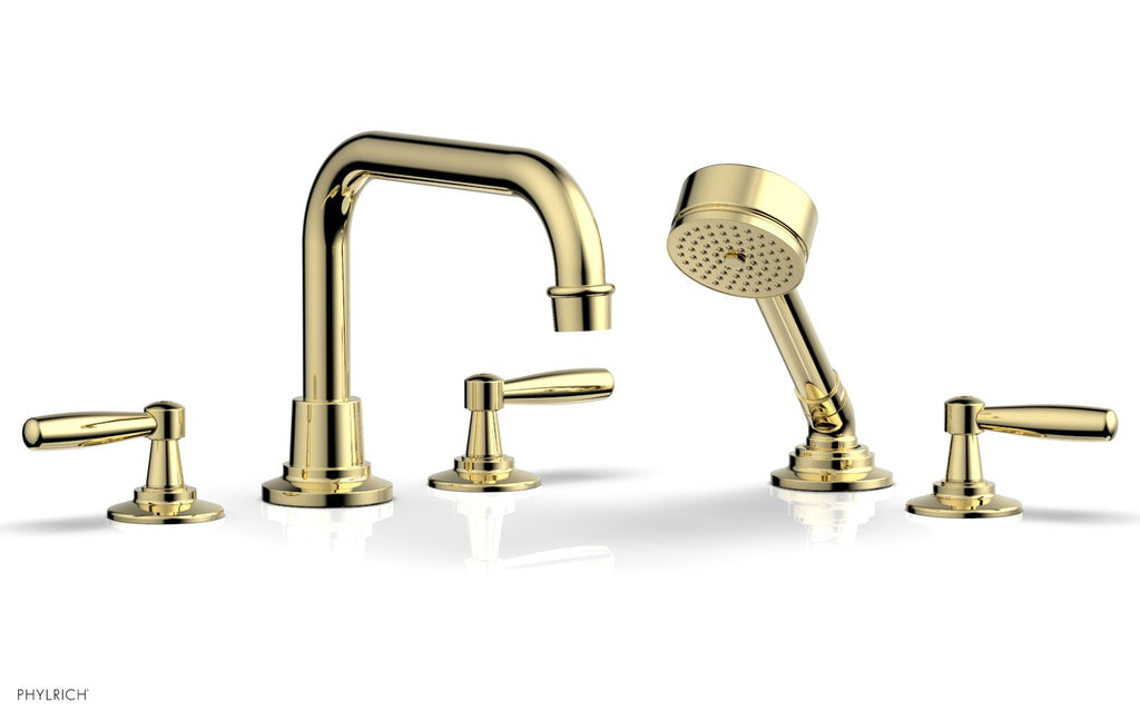 WORKS Deck Tub Set with Hand Shower   Lever Handles by Phylrich - French Brass