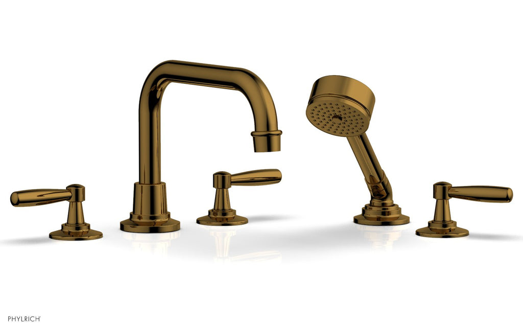 WORKS Deck Tub Set with Hand Shower   Lever Handles by Phylrich - Polished Gold