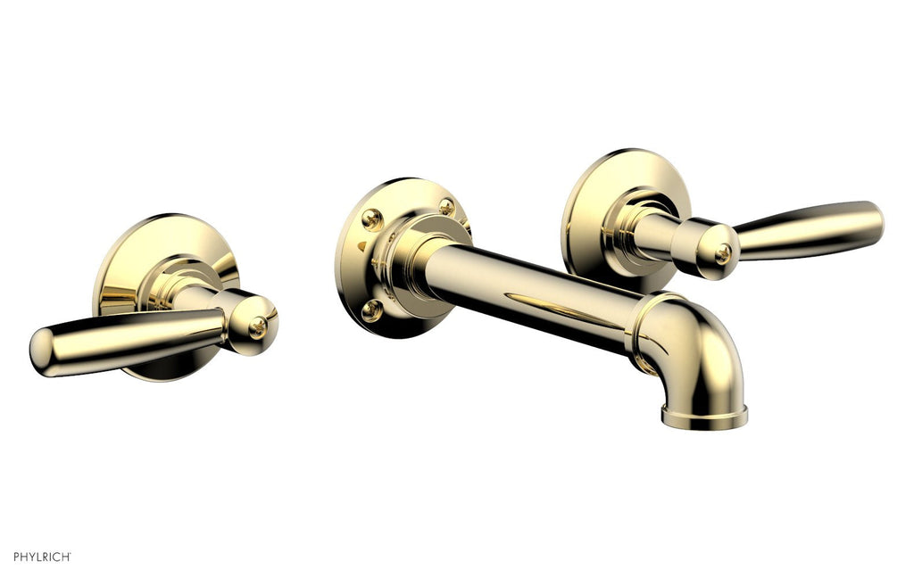 WORKS 2 Wall Lavatory Set   Lever Handles by Phylrich - Old English Brass