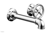 WORKS 2 Single Handle Wall Lavatory Set   Cross Handles by Phylrich - Polished Chrome