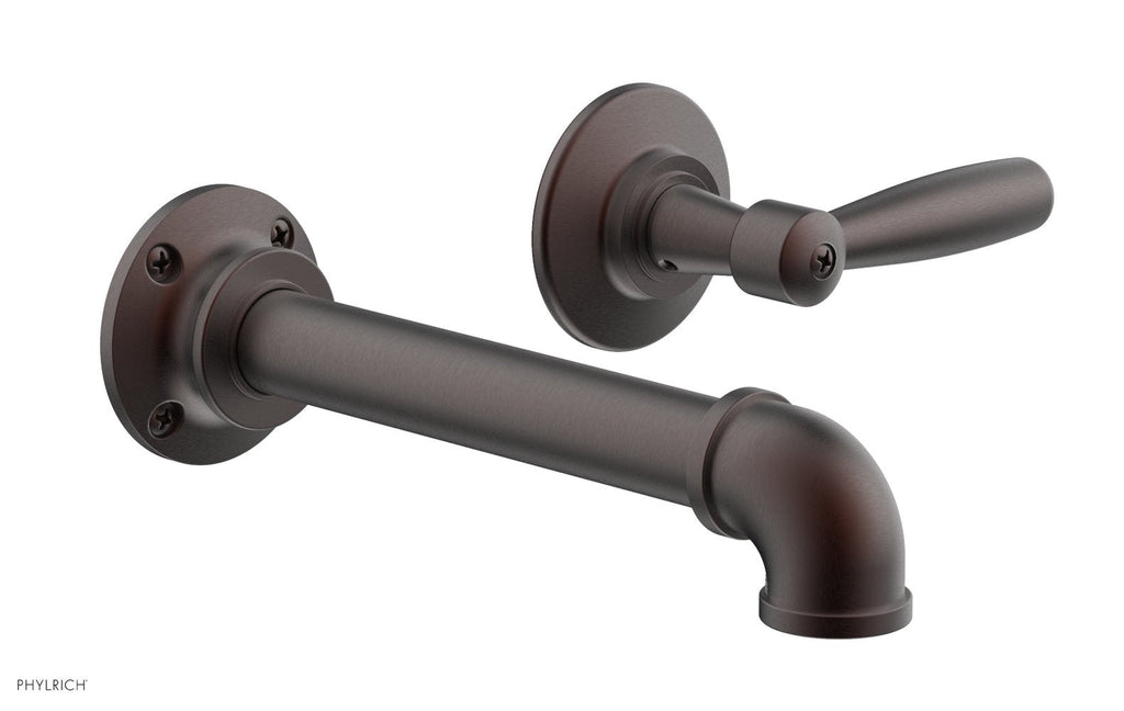 WORKS 2 Single Handle Wall Lavatory Set   Lever Handles by Phylrich - Weathered Copper