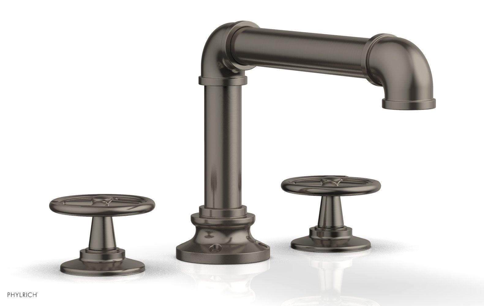 WORKS 2 Deck Tub Set   Cross Handles by Phylrich - Pewter