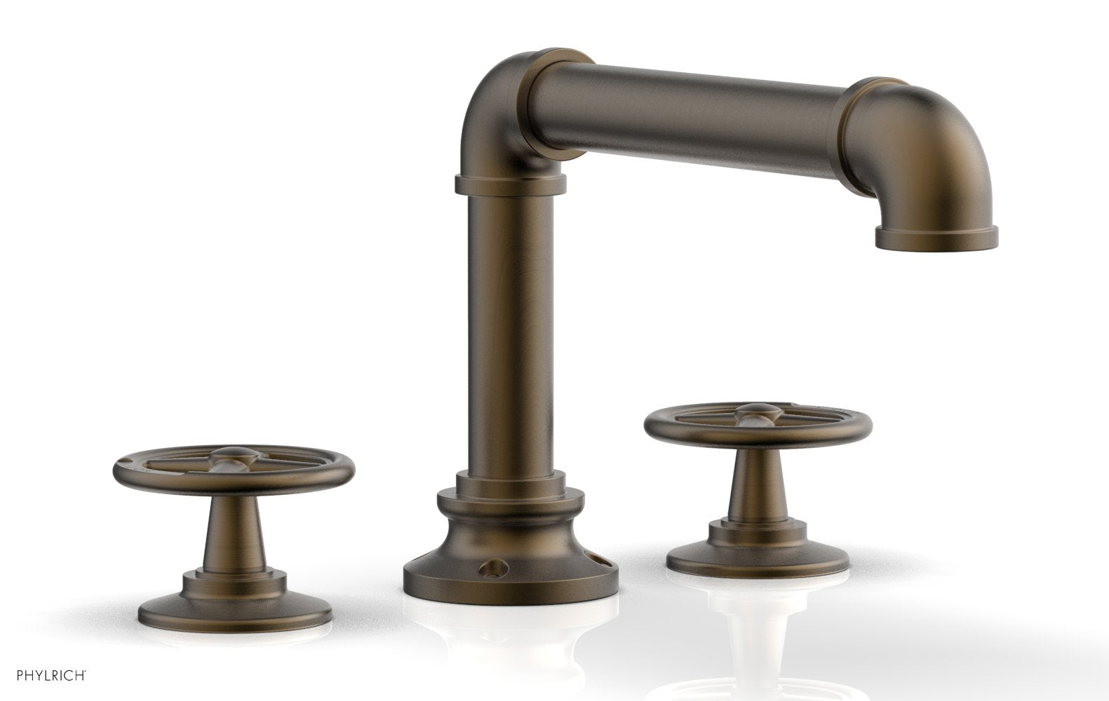 WORKS 2 Deck Tub Set   Cross Handles by Phylrich - Old English Brass