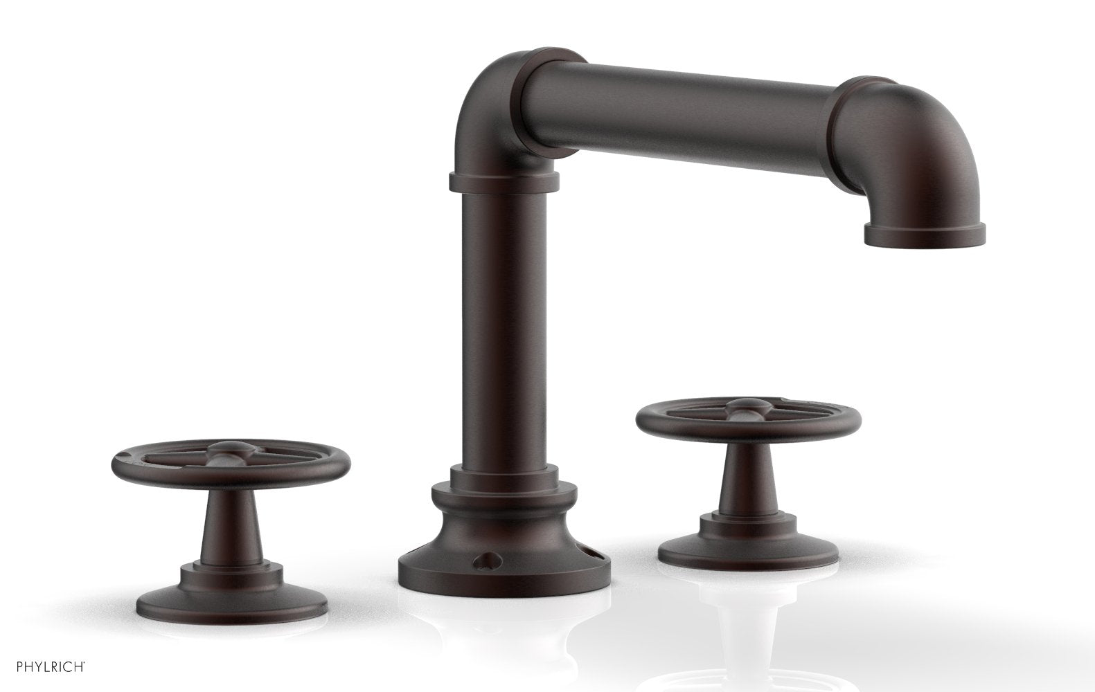 WORKS 2 Deck Tub Set   Cross Handles by Phylrich - Weathered Copper