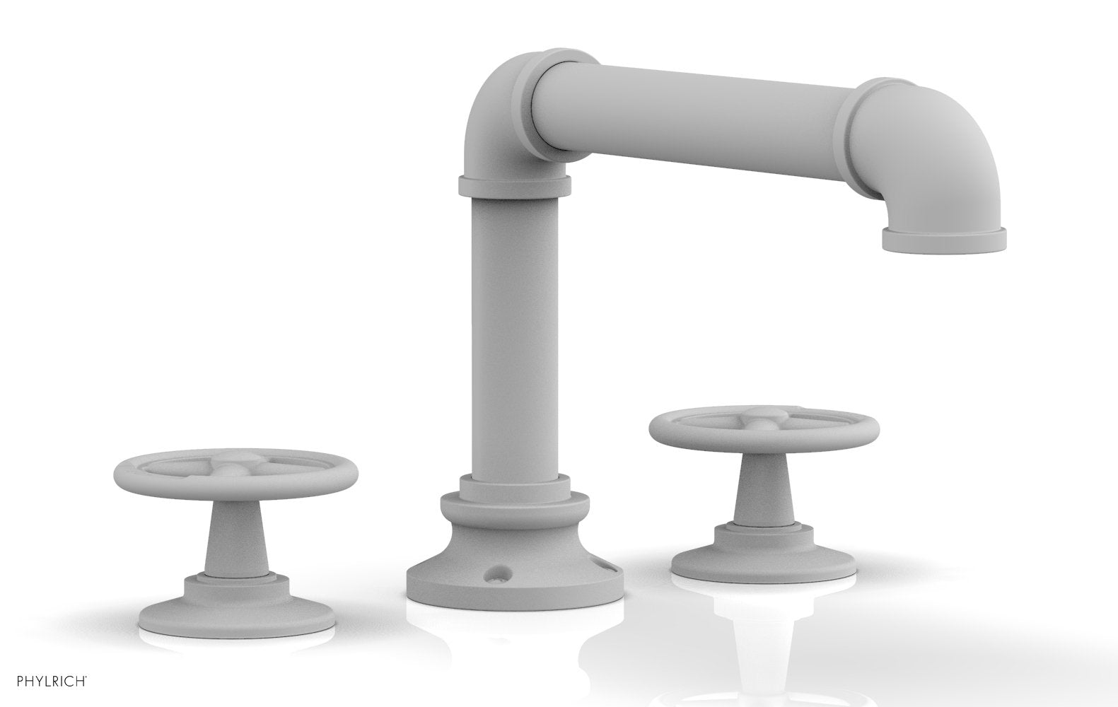 WORKS 2 Deck Tub Set   Cross Handles by Phylrich - Satin White