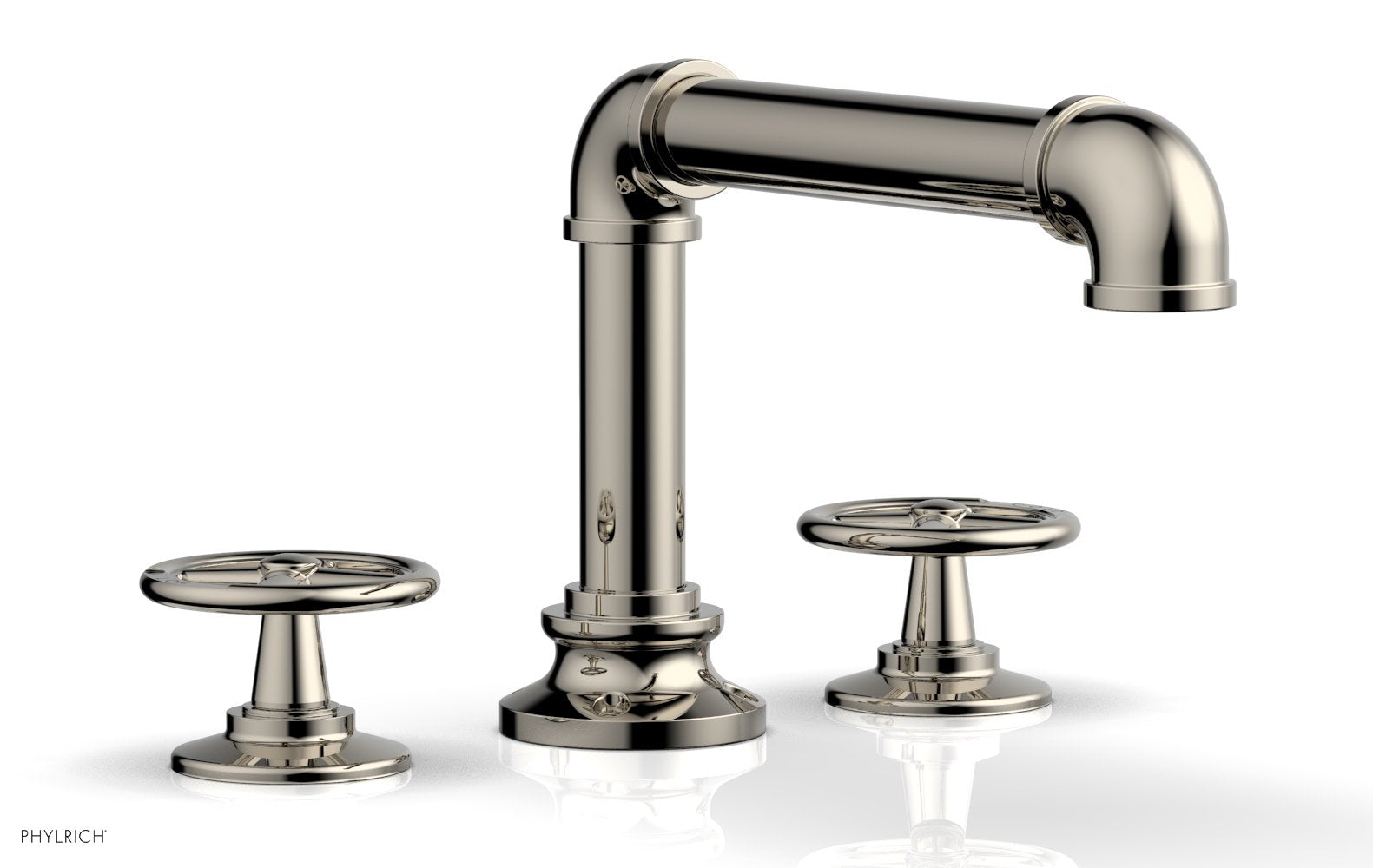 WORKS 2 Deck Tub Set   Cross Handles by Phylrich - Matte Black