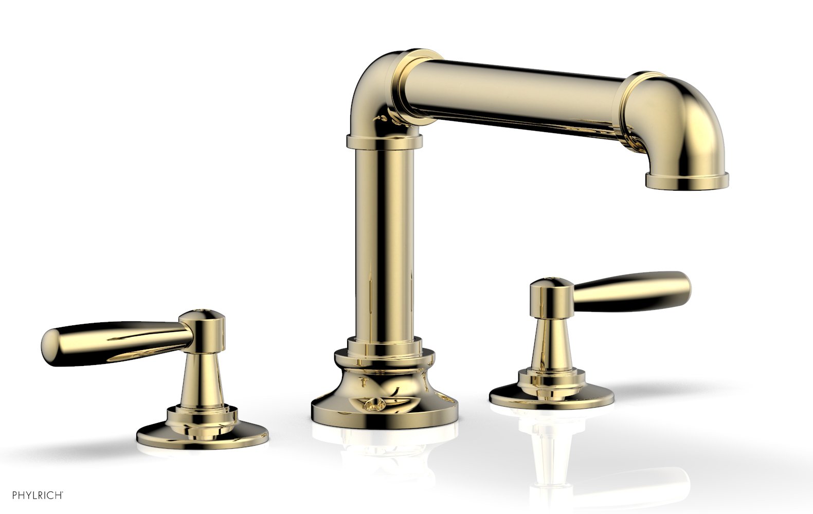 WORKS 2 Deck Tub Set   Lever Handles by Phylrich - Polished Chrome