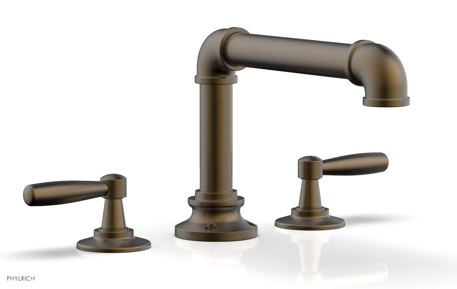 WORKS 2 Deck Tub Set   Lever Handles by Phylrich - Old English Brass