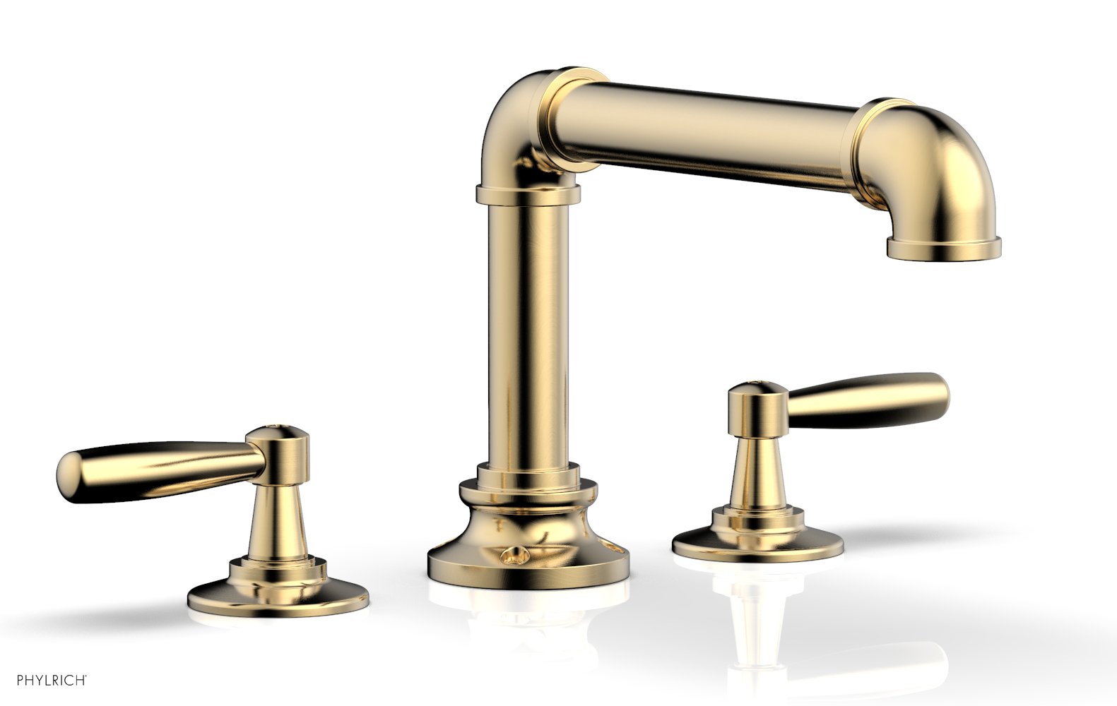 WORKS 2 Deck Tub Set   Lever Handles by Phylrich - Polished Nickel