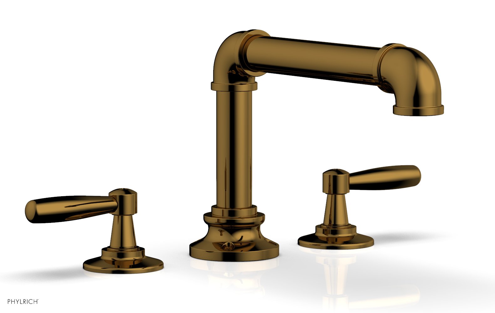 WORKS 2 Deck Tub Set   Lever Handles by Phylrich - Polished Gold