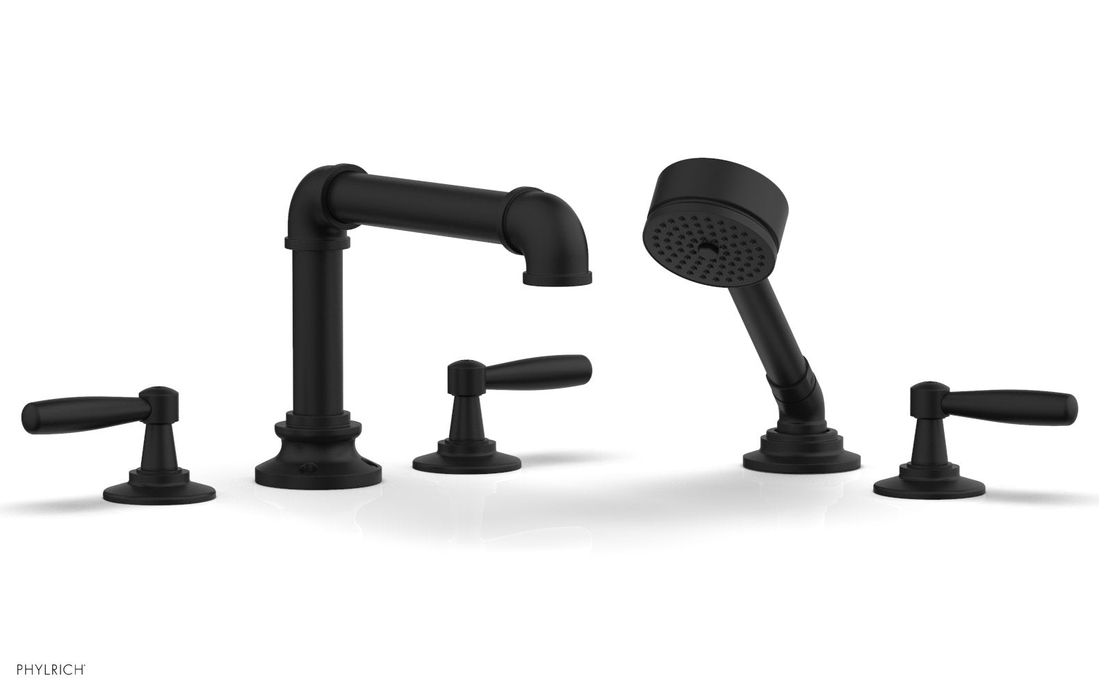 WORKS 2 Deck Tub Set with Hand Shower   Lever Handles by Phylrich - French Brass