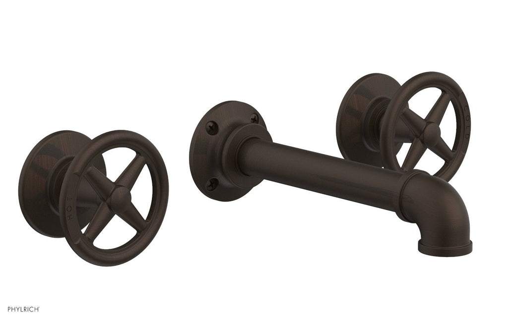 WORKS 2 Wall Tub Set   Cross Handles by Phylrich - Antique Bronze