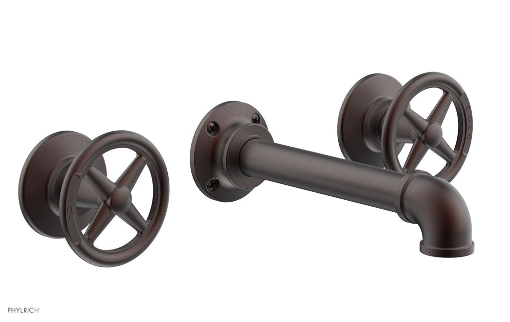 WORKS 2 Wall Tub Set   Cross Handles by Phylrich - Weathered Copper