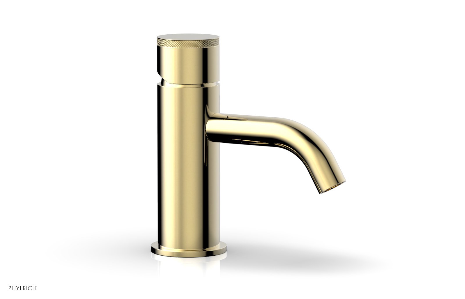 BASIC II Single Hole Lavatory Faucet, Knurled Handle by Phylrich - Polished Brass Uncoated