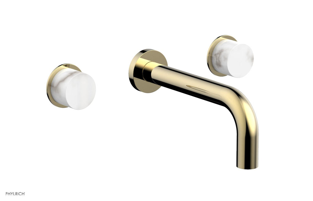 BASIC II Wall Lavatory Set   White Marble by Phylrich - Polished Brass Uncoated