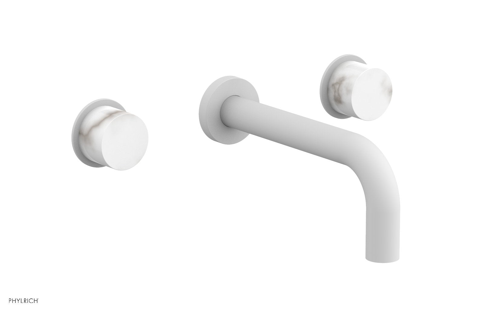 BASIC II Wall Lavatory Set   White Marble by Phylrich - Satin White