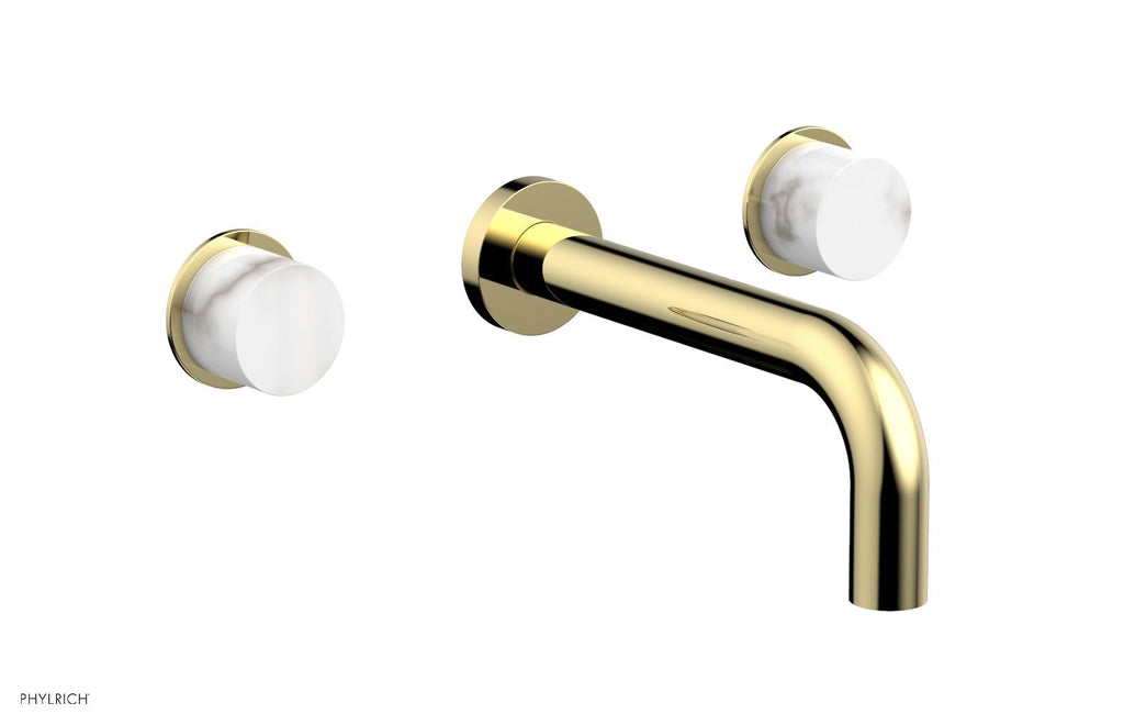 BASIC II Wall Lavatory Set   White Marble by Phylrich - Polished Brass