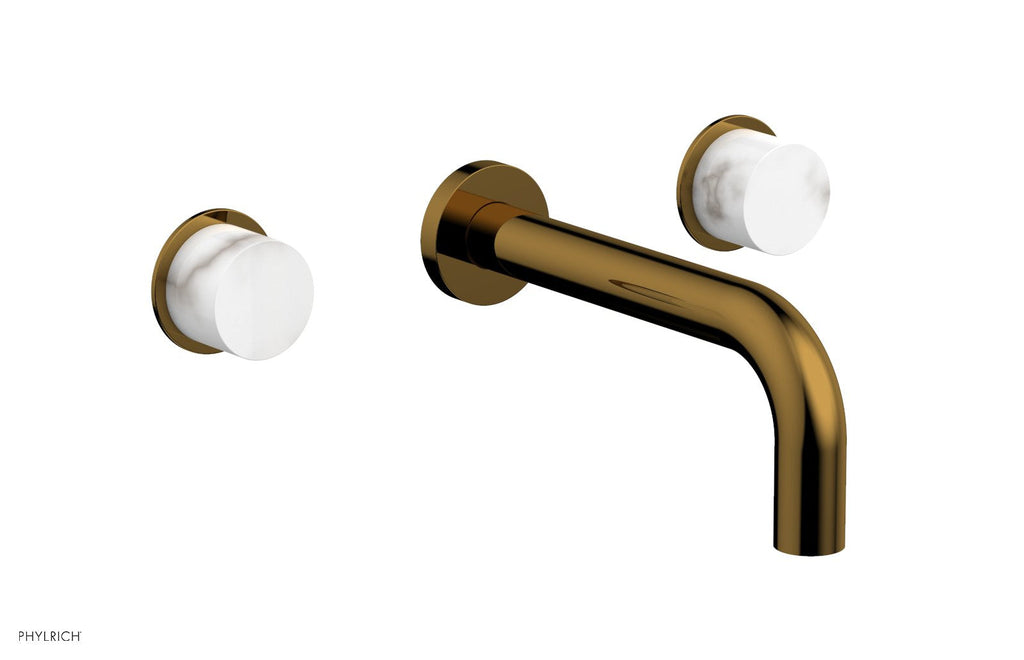 BASIC II Wall Lavatory Set   White Marble by Phylrich - French Brass