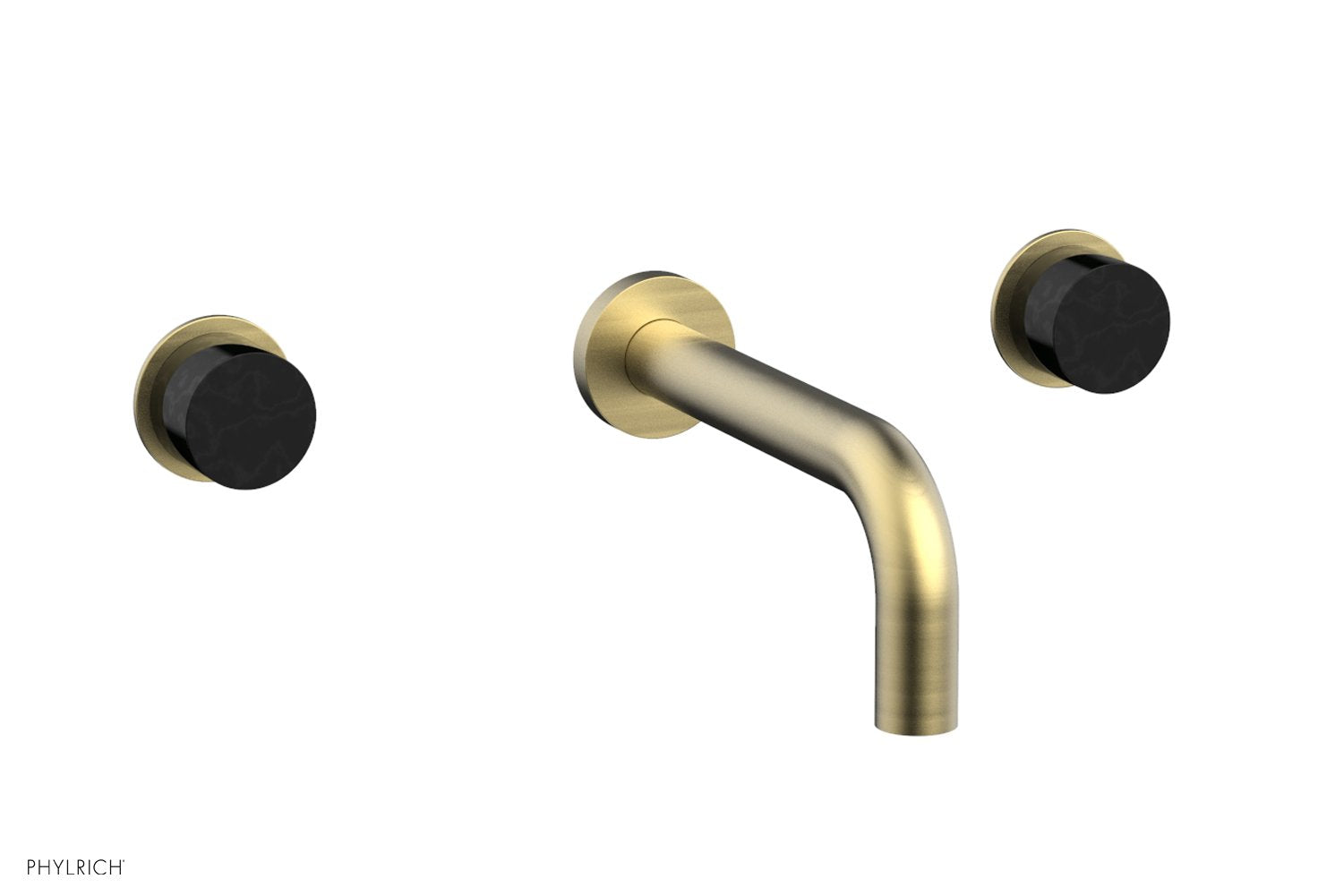 BASIC II Wall Lavatory Set   Black Marble by Phylrich - Burnished Gold