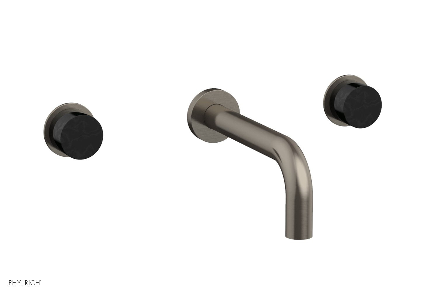 BASIC II Wall Lavatory Set   Black Marble by Phylrich - Pewter