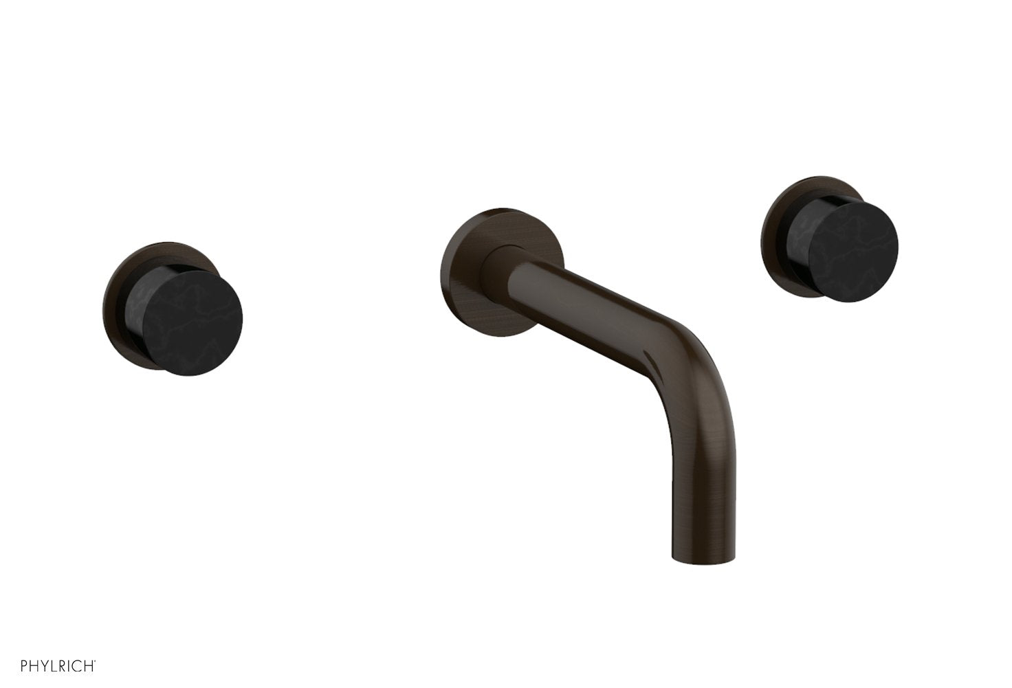 BASIC II Wall Lavatory Set   Black Marble by Phylrich - Antique Bronze