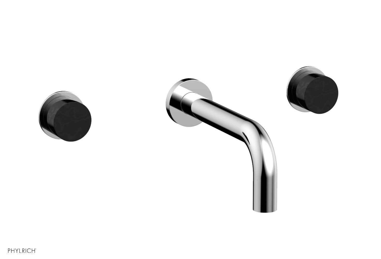 BASIC II Wall Lavatory Set   Black Marble by Phylrich - Polished Chrome