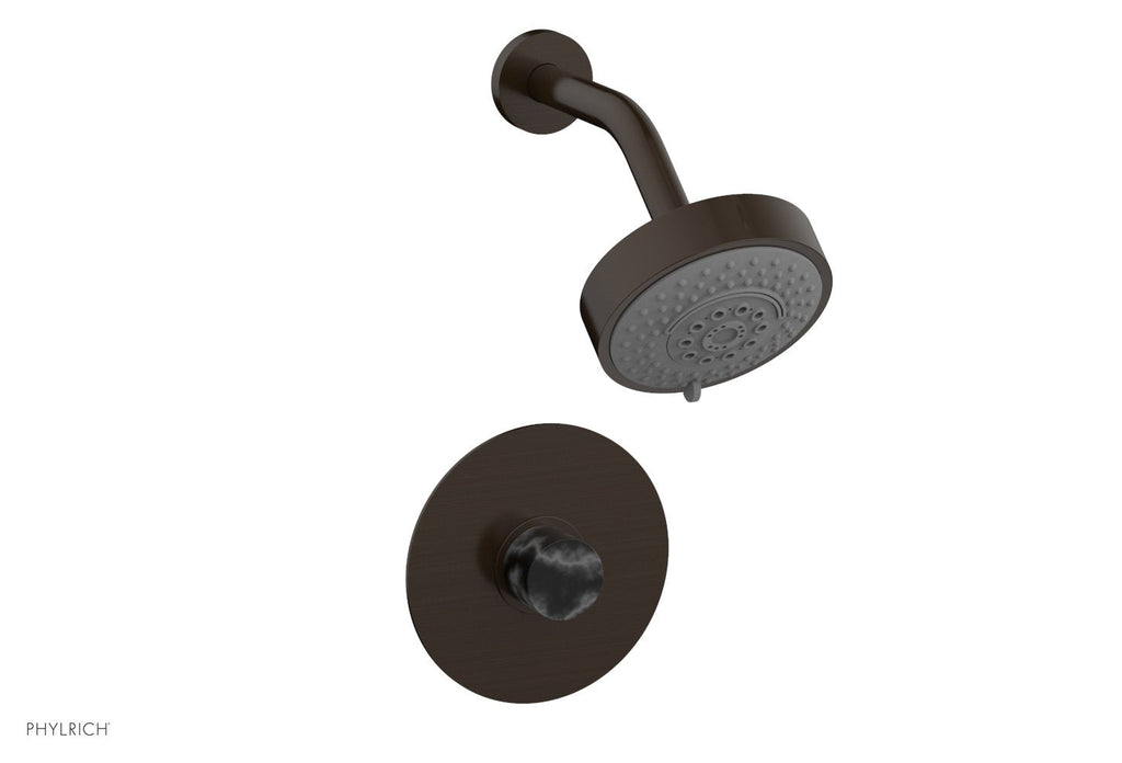 BASIC II Pressure Balance Shower Set   Black Marble by Phylrich - Antique Bronze
