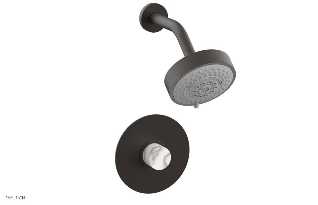 BASIC II Pressure Balance Shower Set   White Marble by Phylrich - Oil Rubbed Bronze