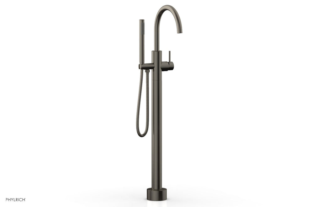 BASIC II Floor Mount Tub Filler with Hand Shower by Phylrich - Pewter