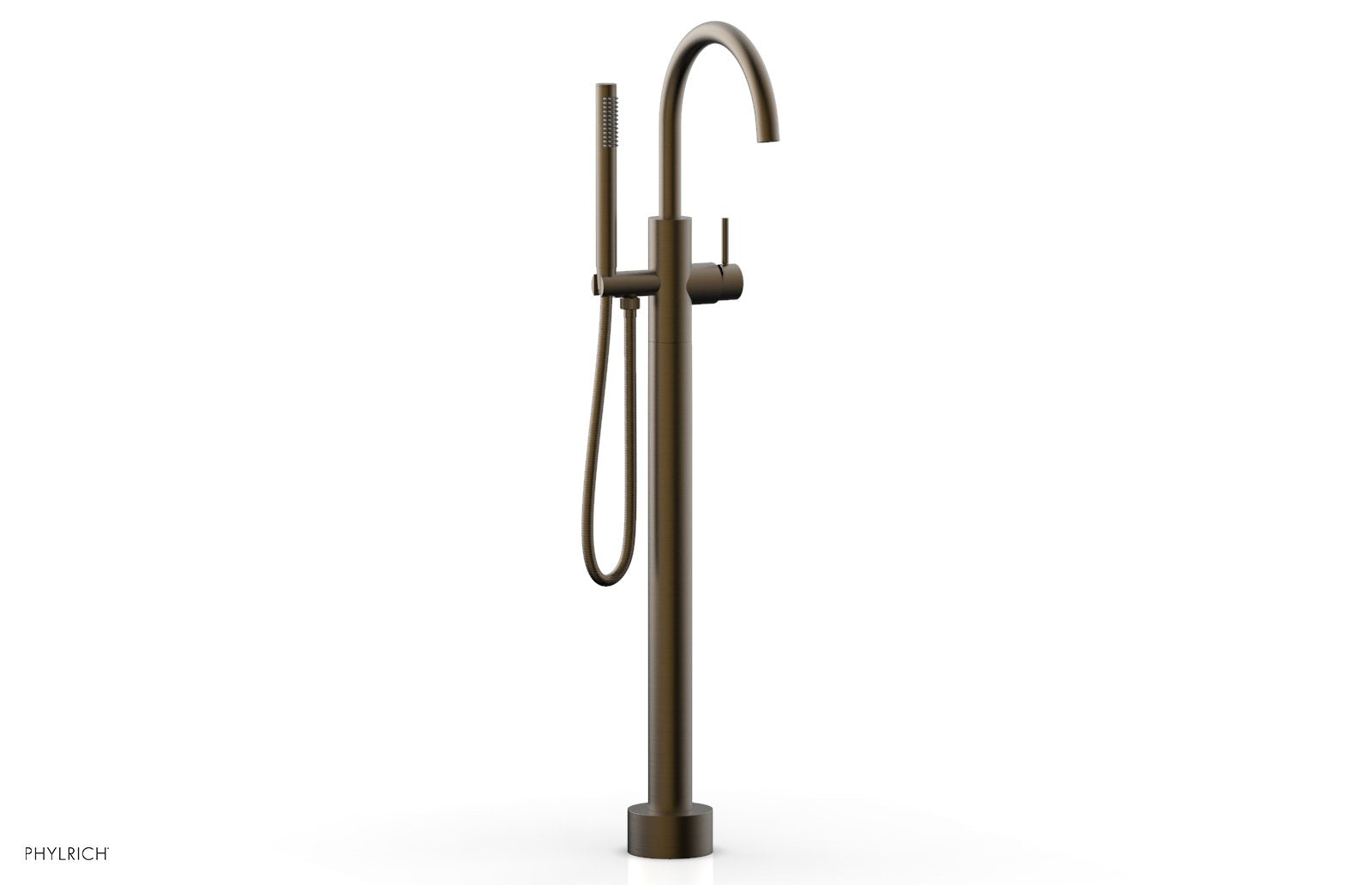 BASIC II Floor Mount Tub Filler with Hand Shower by Phylrich - Old English Brass