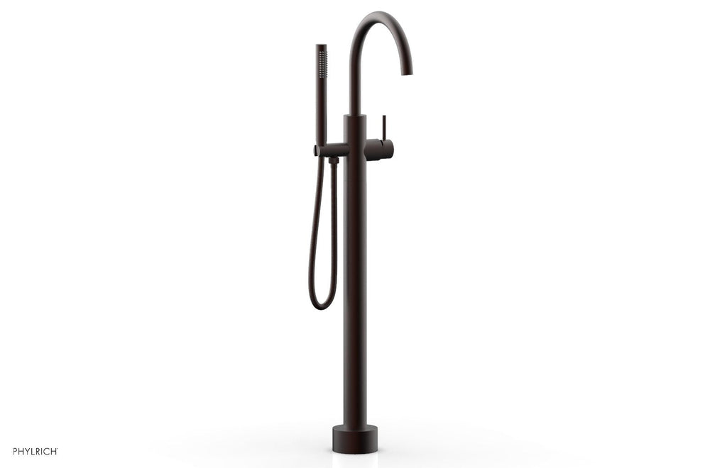 BASIC II Floor Mount Tub Filler with Hand Shower by Phylrich - Weathered Copper