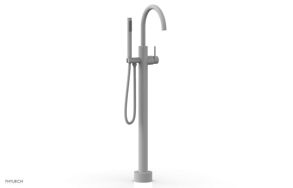 BASIC II Floor Mount Tub Filler with Hand Shower by Phylrich - Satin White