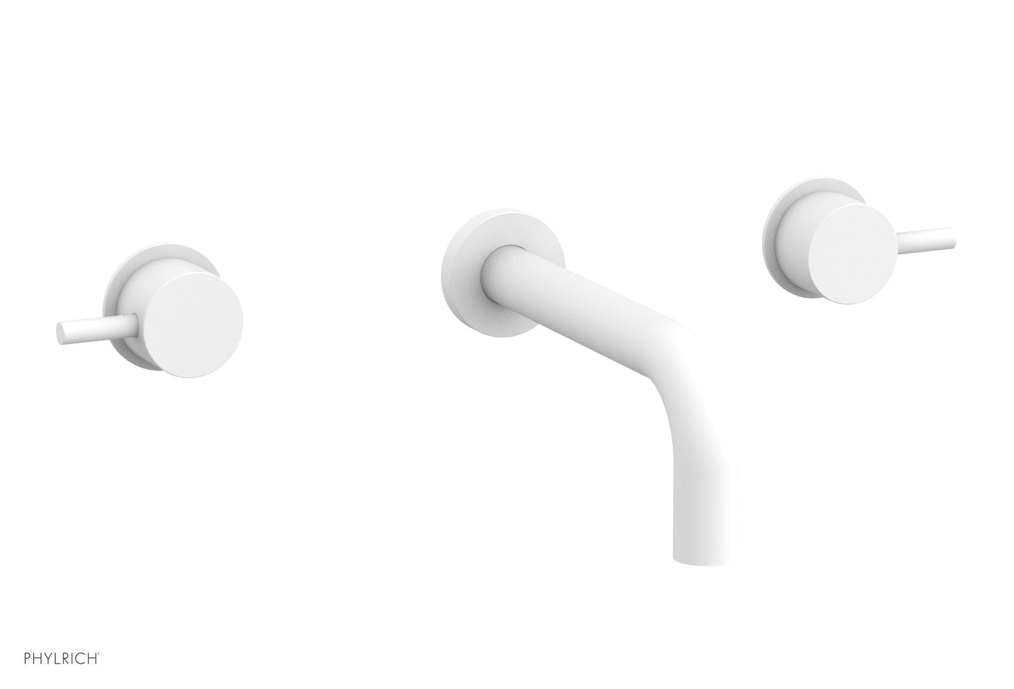 BASIC II Wall Tub Set Lever Handles by Phylrich - Satin White